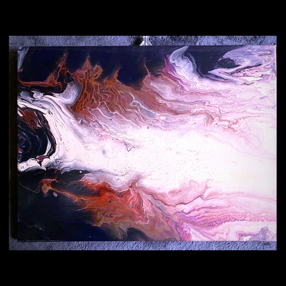 Acrylic pour painting 12x16